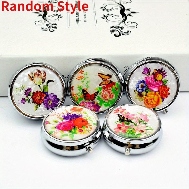 1PC Portable Travel Essential Pill Splitters Pill Case Container for Medicines Organizer Metal, Jewelry Box, Compartmentalized Storage