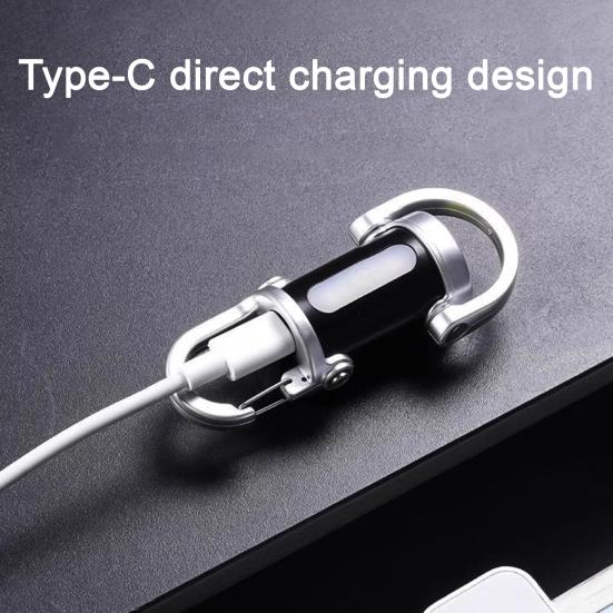 Yousheng Portable Rechargeable Keychain Flashlight Dual Light Source Control Red Warning Light Waterproof Design Key Chain