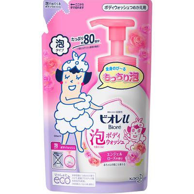 Biore u Biore-u Гель для душа, образующий пену - Rose - Сменный блок 480 мл, универсальное применение (Биоре II) Мыло для тела Намочите кожу, сделайте 1-2 нажатия на дозатор пены,