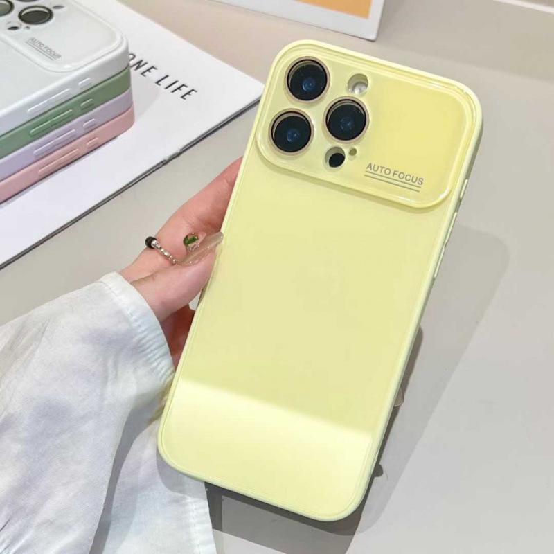 Летний конфетный цвет, чехол для iPhone 17 Pro Max с большим стеклянным окном для женщин - Подходит для Apple 15 и 14, Минималистичный дизайн для iPhone 13
