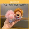 Pajamas Cute Plaid Nien Lion Cartoon Plush Toy Pendant  Keychain Gift For