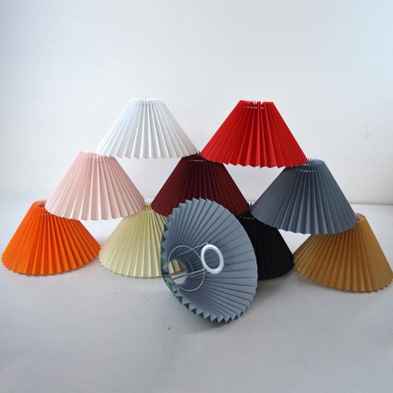1Pc Ceiling Decor Fabric Pleated Lampshade Modern Washable Table Lamp Cover Diy Retro Chandelier Cloth Cover Living Dining Room