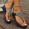 Women's Flip Flops Sandals Slippers Rhinestone Shiny Thick Bottom Open Toe Comfortable Beach Shoes Sandals for Women Summer