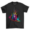Rock Guitar Dripping Paint Effect T-Shirt - Get Ready To Rock Out with This Funn