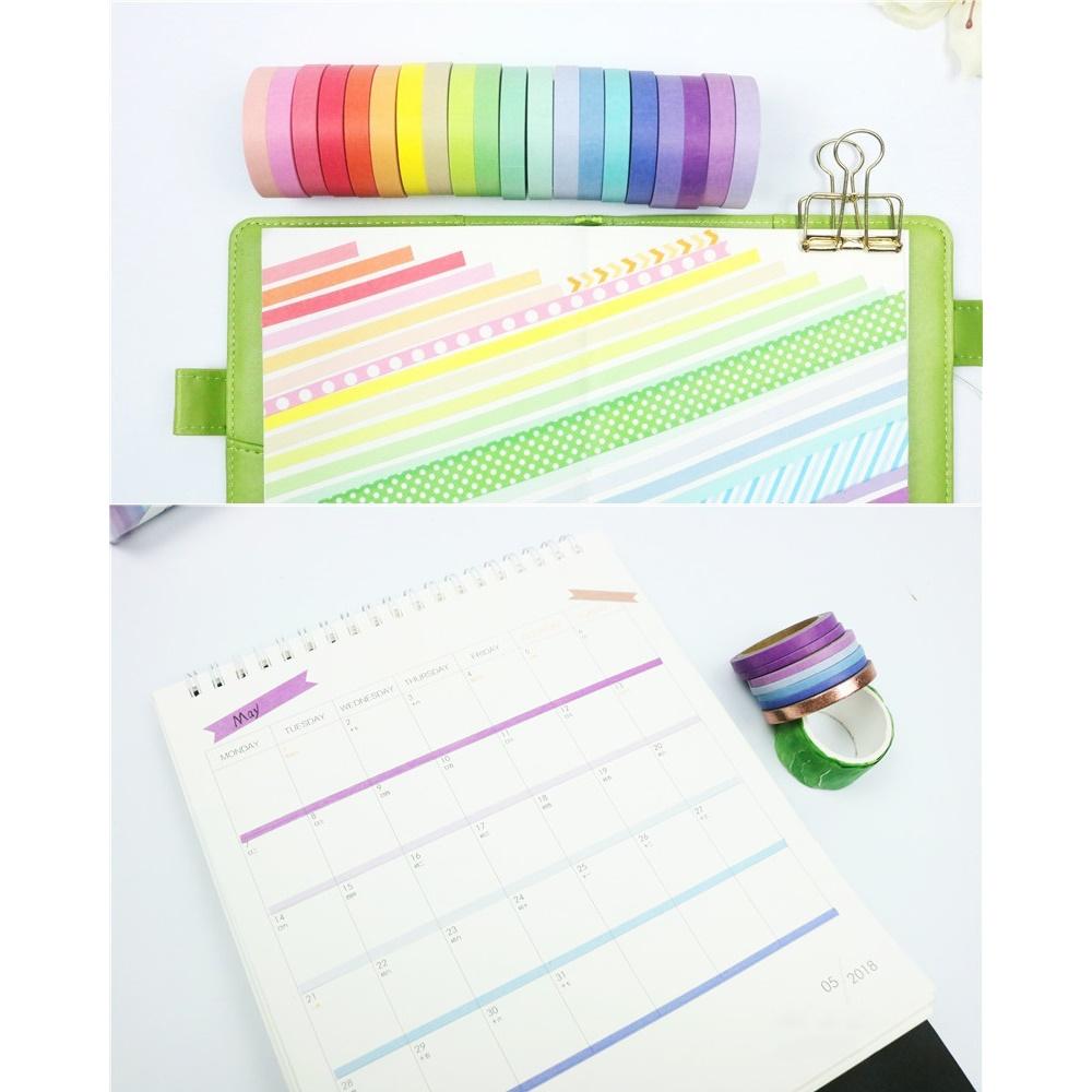 20pcs Rainbow Color Lace Paper Washi Tape Set 7.5mm Decoration Adhesive Masking Tapes Deco Stickers F6165