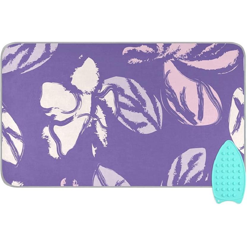 Коврик для глажки для стола Портативное дорожное одеяло для глажки Чехлы для гладильной доски Коврик для прессования Подушки для термопресса 27,6x47,2 дюйма Серые цветы