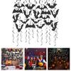 30PCS Glittered Bats Swirls Hanging Decoration Ceiling Ornament for Birthday Home Party Decoration
