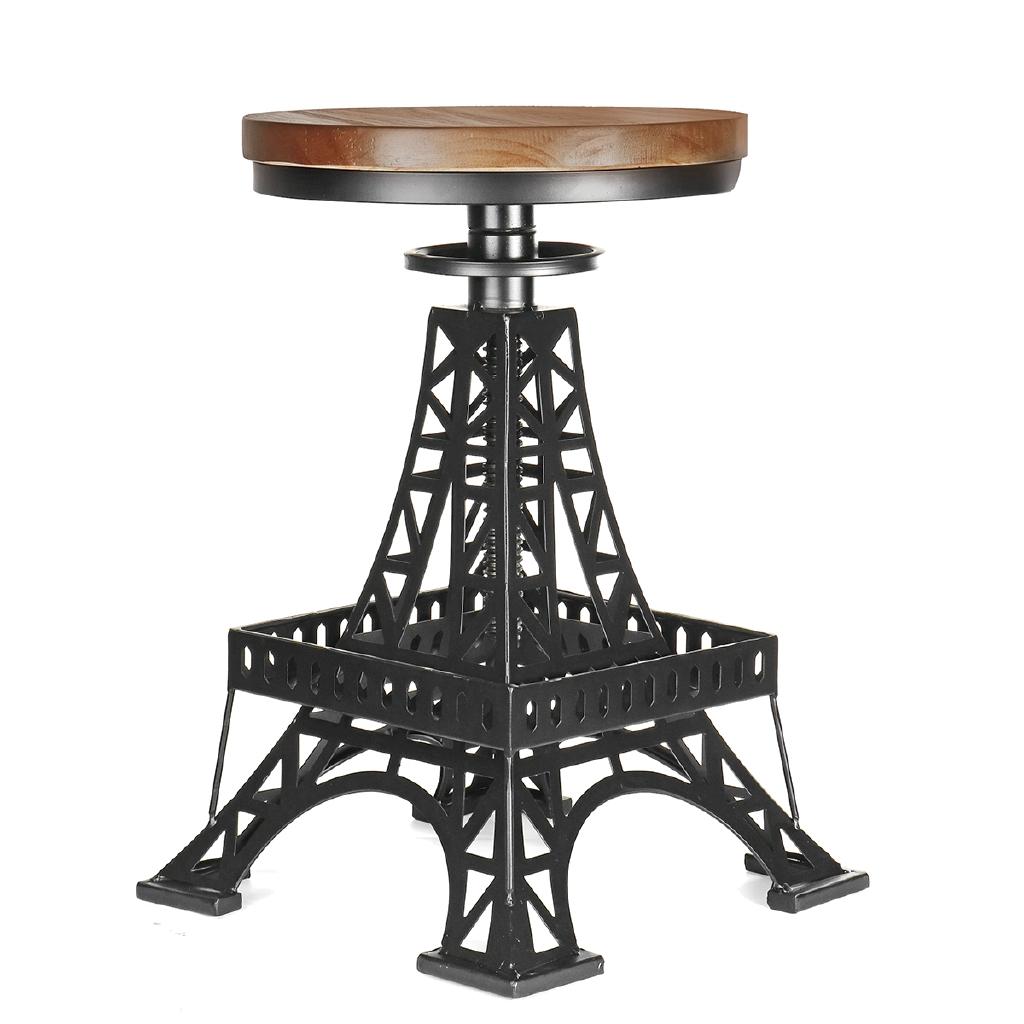 Винтажные металлические промышленные барные стулья Iron Tower с регулируемой высотой и поворотным сиденьем, с верхом из сосны, кухонный обеденный стул, барный стул, барные стулья