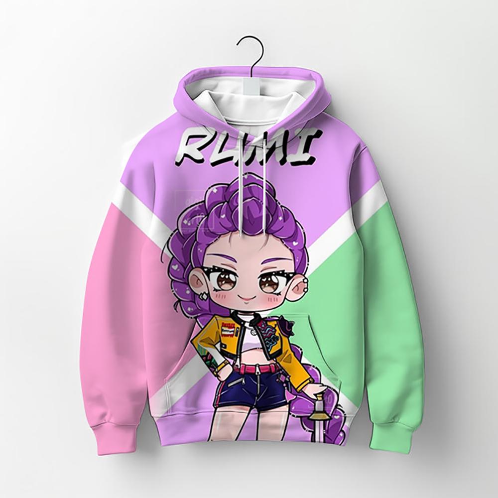 Casual Movie Hoodies Kid Hoodie Manga Kids Kpop Demon Hunters Children's Sweatshirt Cute Tiger Hoody for Boys Girls