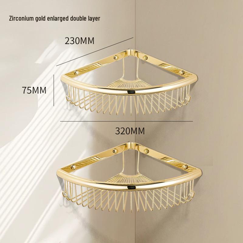 Gold Chrome Plated American Style Towel Rack Set - Retro Bathroom Accessories
