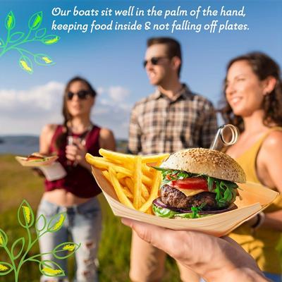 50 шт. бамбуковый деревянный поднос для суши одноразовая тарелка-лодочка биоразлагаемая миска для закусок тако для обслуживания общественного питания