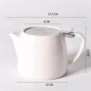 Ceramic Teapot with Lid and Filter Large Capacity Heat Resistant Strainer Tea Pot Cold Water Jug Kettle 550ml