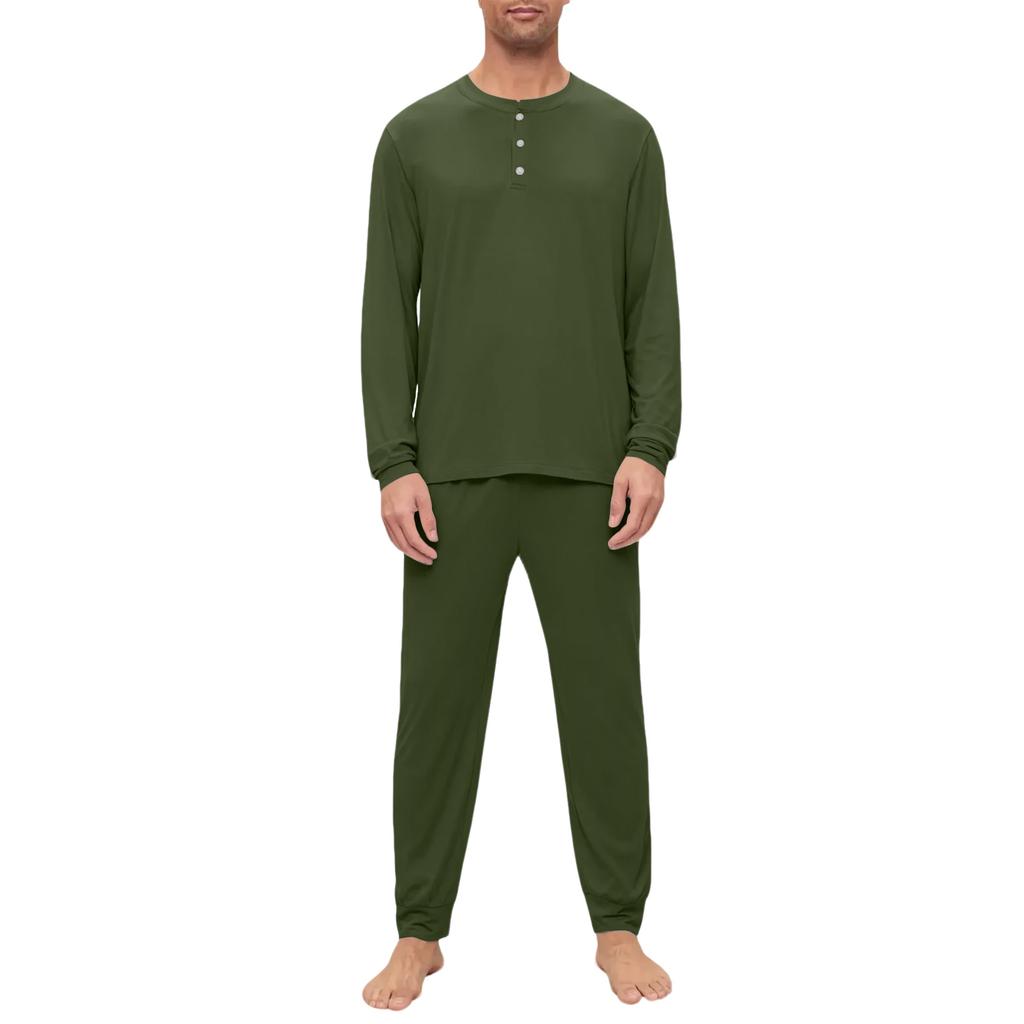 Men's Pajama Set, Long Sleeve And Long Pants, Two-piece Set