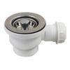 Stainless Steel 70mm PP Flange Fits Sink Mini Basket Strainer Waste Kit Kitchen