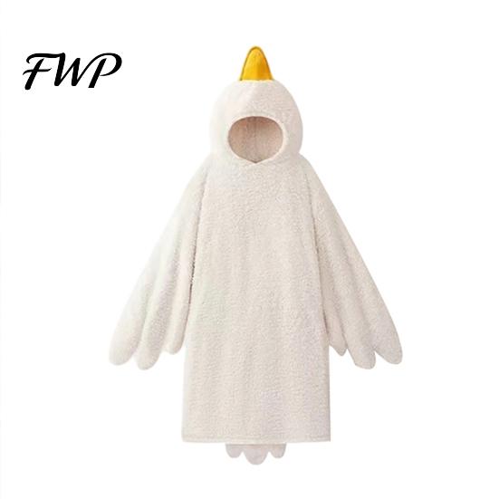 Duck Onesie for Children Funny Goose Costume Kids Adults, Hooded Animal Pajamas Pajamas, Soft Plush Wearable Blanket, Halloween Cosplay Toddler