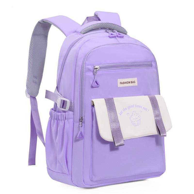 Fashionable And Durable Nylon Girls Backpack For School With Weaving And Stitching Elements