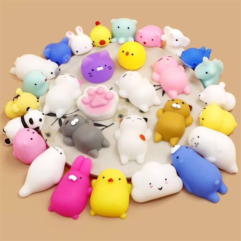 50Pcs Mochi Squishies Kawaii Anima Squishy Toys For Kids Antistress Ball Squeeze Party Favors Stress Relief Toys For Birthday
