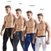 Mens Underpants Comfortable Breathable Mesh Thin Long Johns Fashion Mid Waist Underwear For Man