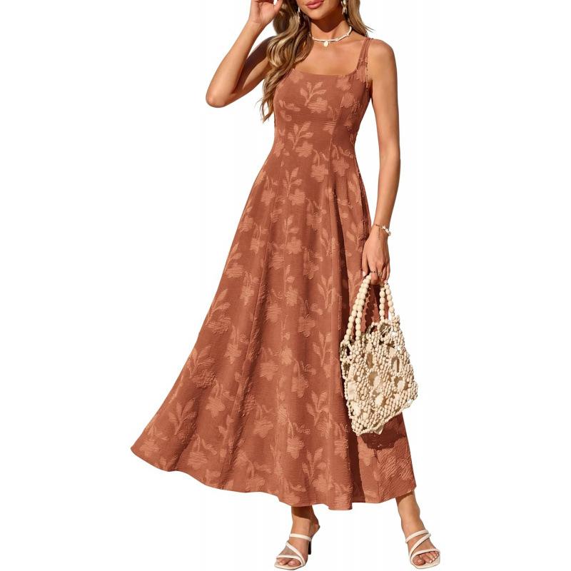 Spice Girl Style 2026 Summer Casual Premium Versatile Loose Lazy Sleeveless Square Neck Dress