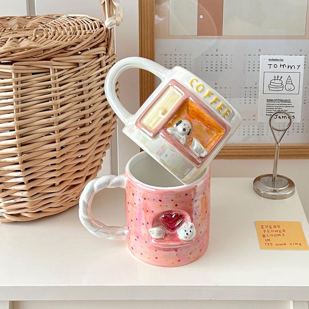 Мультяшная кружка «Любовь», кружка «Сердце девочки», красивая керамическая кружка, парная кружка для завтрака, кофейная чашка, высокотемпературная кружка для воды