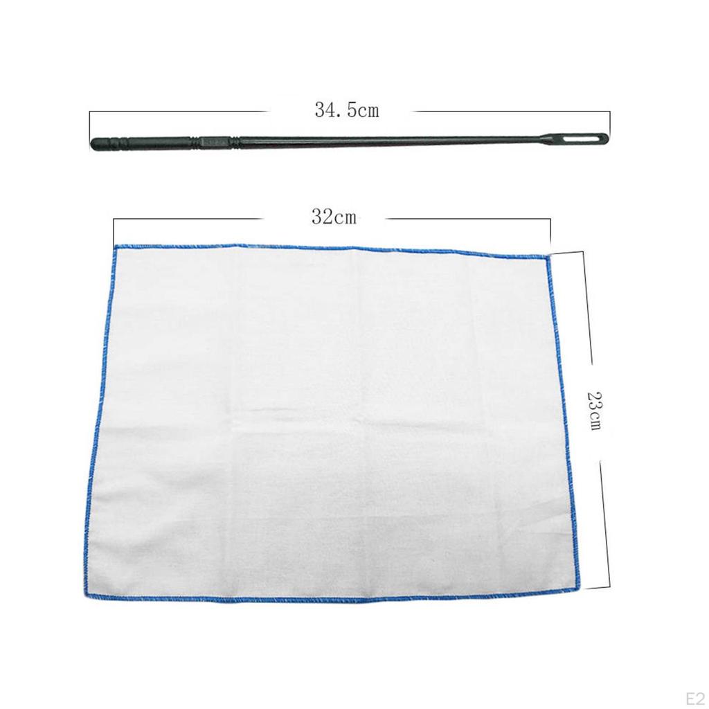 Flute Cleaning Set Rod and Cloth Woodwind Tools Wiping Cleaner Stick for