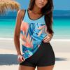Women Swimsuit With Shorts Flowy Two Piece Swimsuits Bathing Swimwear