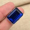 Faceted Blue Sapphire 925 Sterling Silver Handmade Ring Jewelry Anniversary Gift For Her