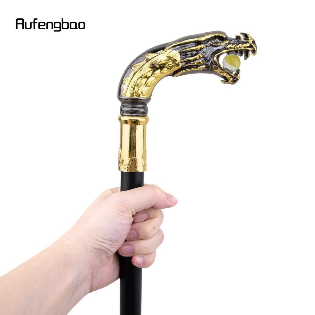 Роскошная трость с золотой, черной ручкой дракона, модная элегантная трость для вечеринки, декоративная ручка для трости для косплея, ручка Crosier 90 см
