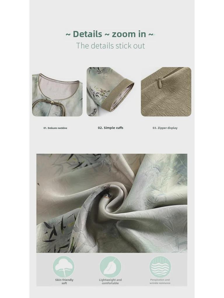 Летнее платье в стиле ретро в китайском стиле 2024 года: Элегантный костюм-двойка для женщин среднего и пожилого возраста