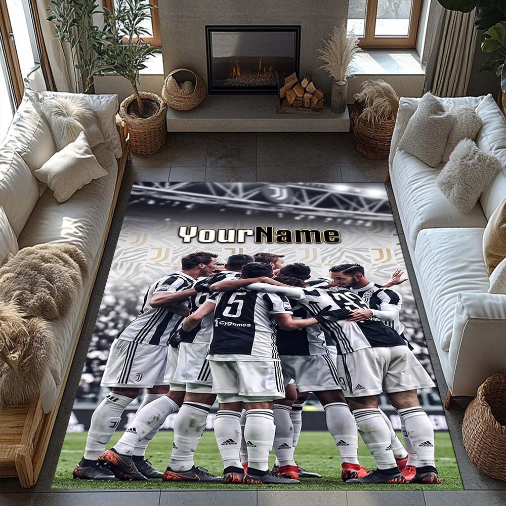 Juventus Customized Name Floor Mat Perfect for Decorate room Kitchen Bedrooms Playrooms Anti-slip Rug Decorate Offices Best for Christmas