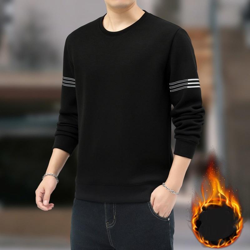 Мужской свитер с круглым вырезом больших размеров, осенне-зимний пуловер, свободный мужской топ с длинными рукавами