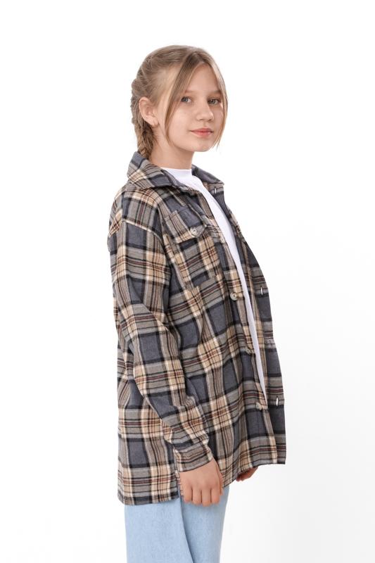 Kids Warm Unisex Plaid Shirt with Brushed Fleece Lining, Demi-season 6417-090-1 HC