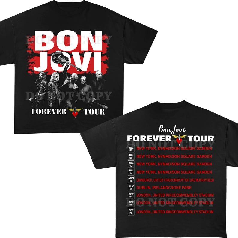 Bon Jovi Tour 2026 Hip Hop Graphic Hip Hop Unisex Shirt for Man and Woman Trendy Cotton Oversized Y2k Short Sleeves Classic