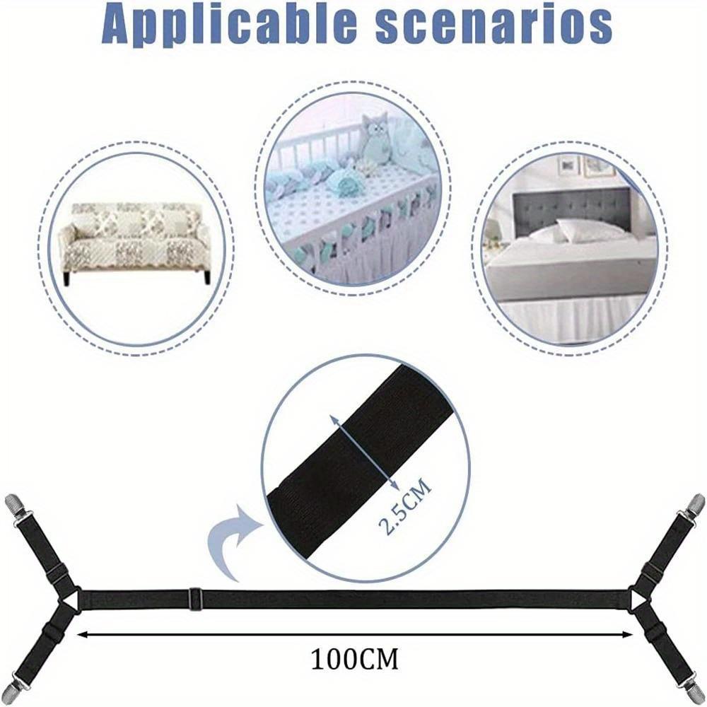 2 шт. фиксирующие ремни для простыней, регулируемые перекрестные эластичные ремни, плоские зажимы для простыней для матрасов, подушек для дивана
