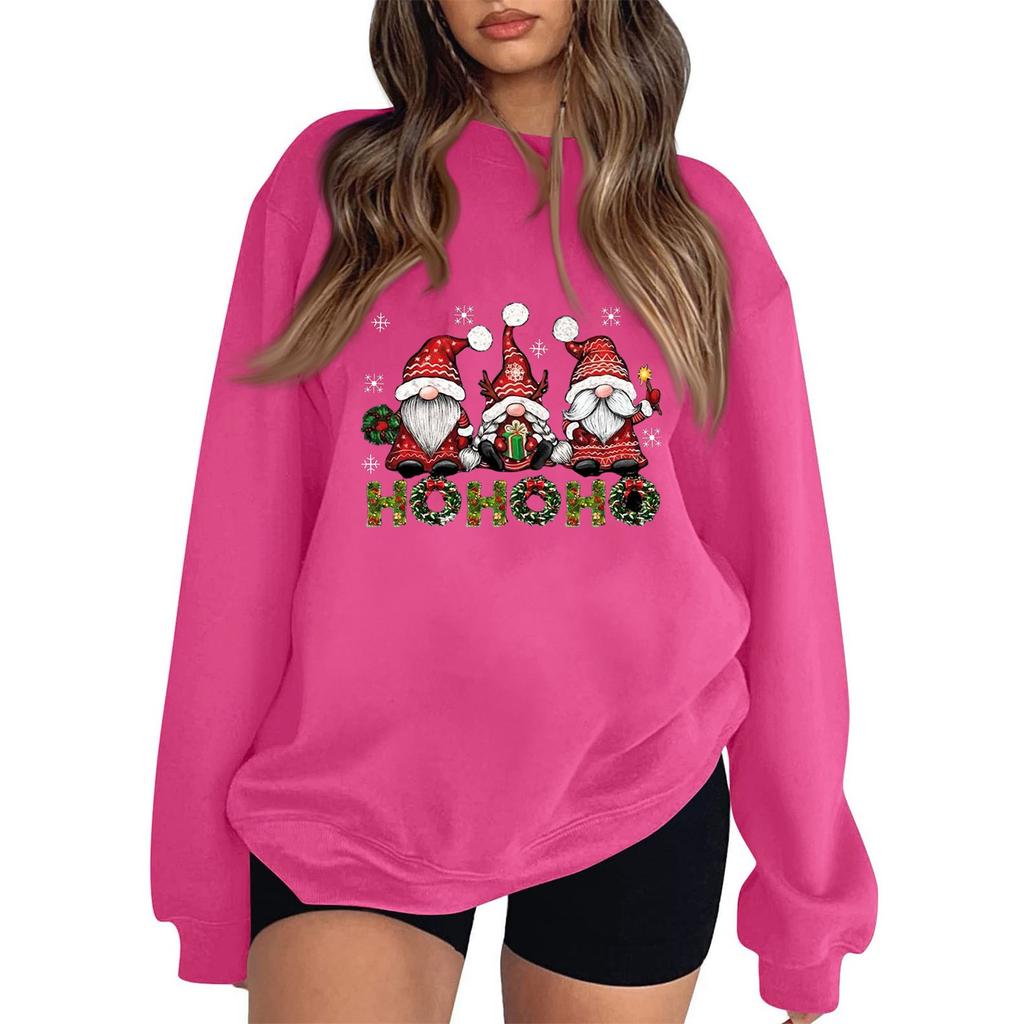 Women's Fashion Casual Long Sleeve Christmas Printed Sweatshirt