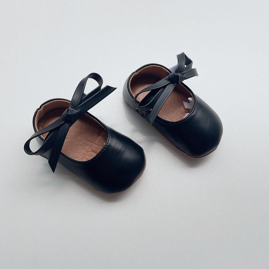 Туфли из кожи с бантом в корейском стиле для девочек - Туфли принцессы на мягкой подошве