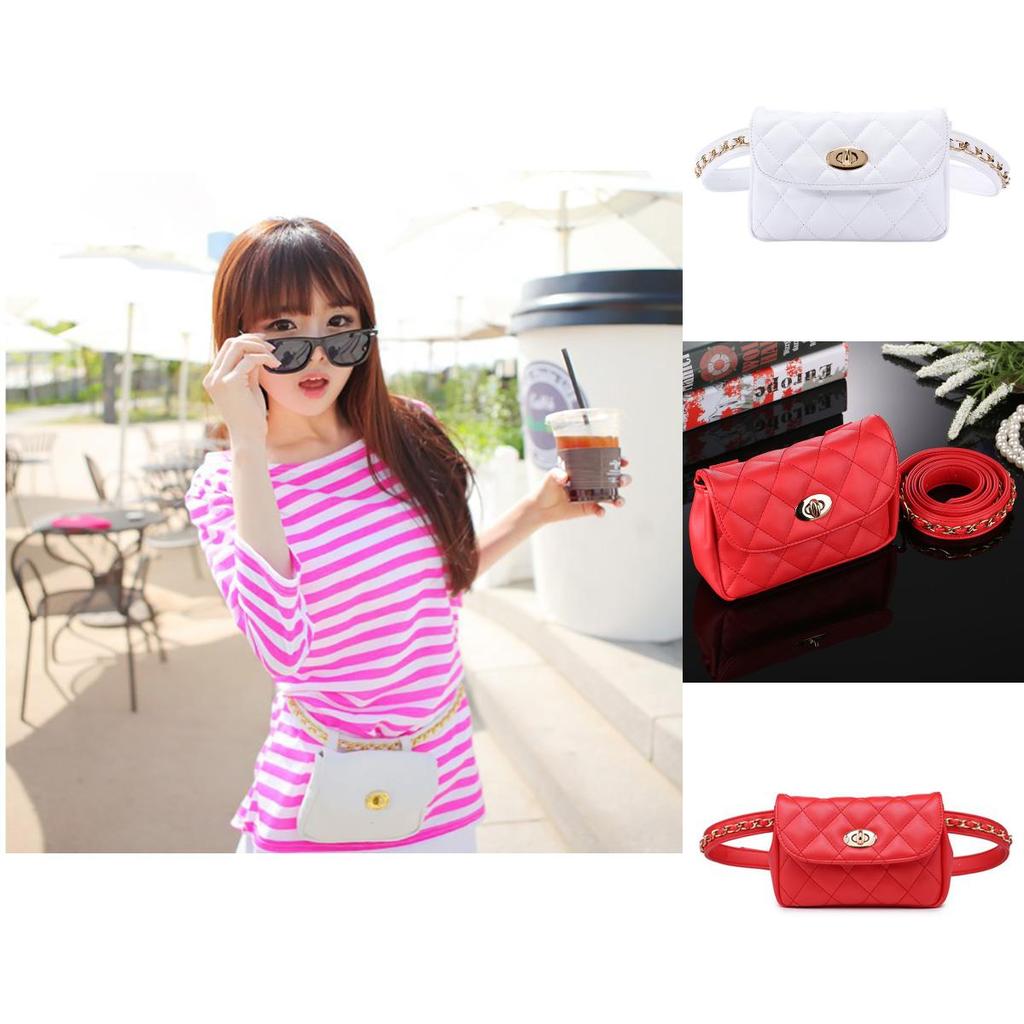 Элегантная женская классическая поясная сумка-бананка на цепочке, поясная сумка для бедра из мягкой искусственной кожи