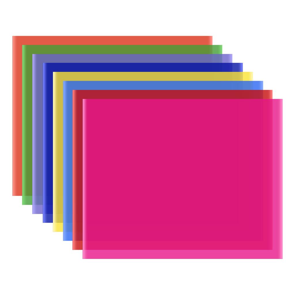 Набор из 8 цветов ПЭТ Прозрачный Гелевый Светофильтр 50 * 40см 20 * 16дюймов Цветные Накладки Тонированные Коррекционные Гели Свет