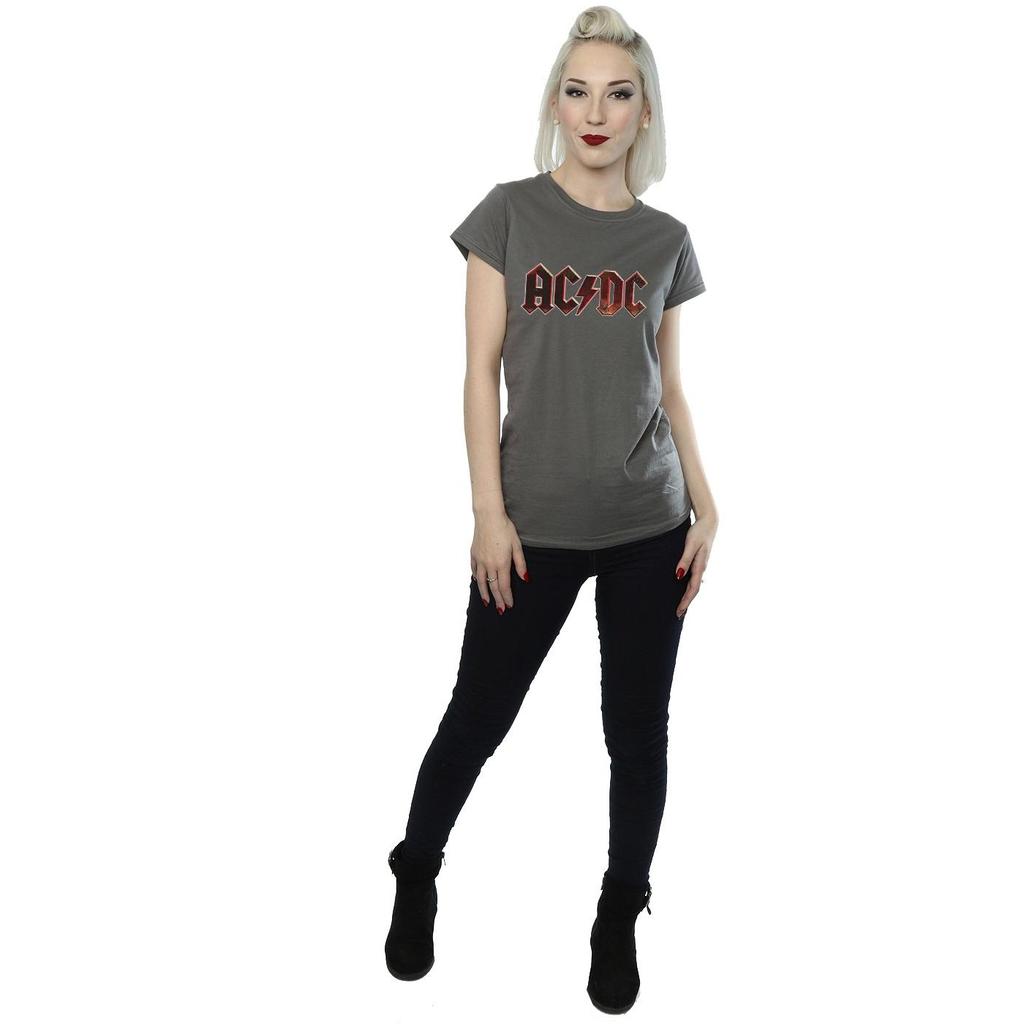AC/DC Женская/женская хлопковая футболка с логотипом