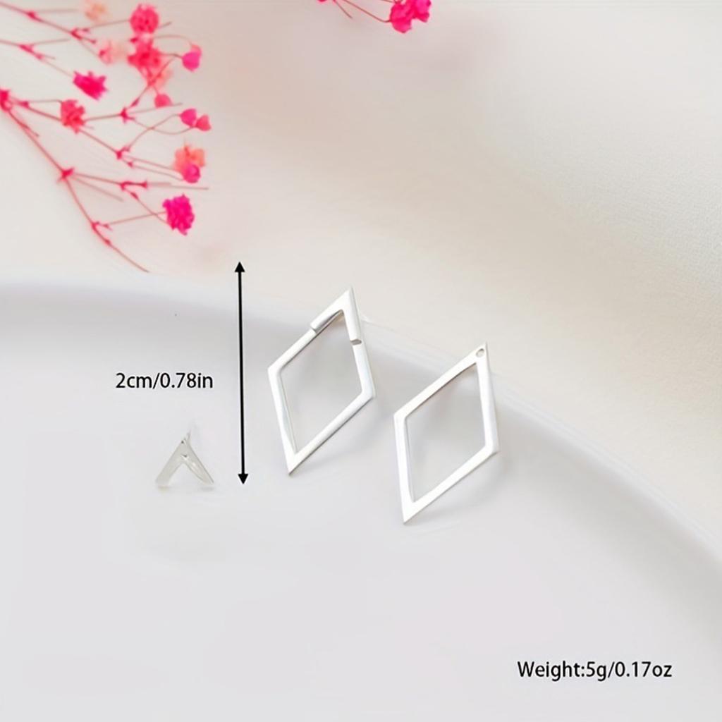 Минималистичные серьги-пусеты с бриллиантами, высококачественные медные серьги с бриллиантами, двухслойный дизайн для мероприятий