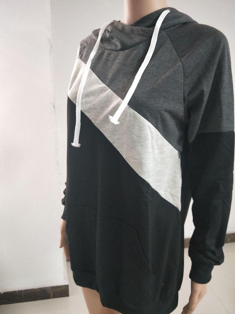 2025wish Многофункциональная куртка-толстовка с длинным рукавом и лоскутным дизайном для кормления