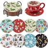 N-001 8 Pcs Mushroom Diamond Painting Coaster Kits Crafts for Adults DIY Diamond Art Coasters Small Diamond Painting Accessories
