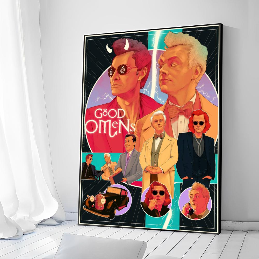 Телевизионные постеры-наклейки для сериала «Добрые предзнаменования» для показа фильмов, необычная настенная наклейка для украшения бара в гостиной, винтажная декоративная живопись