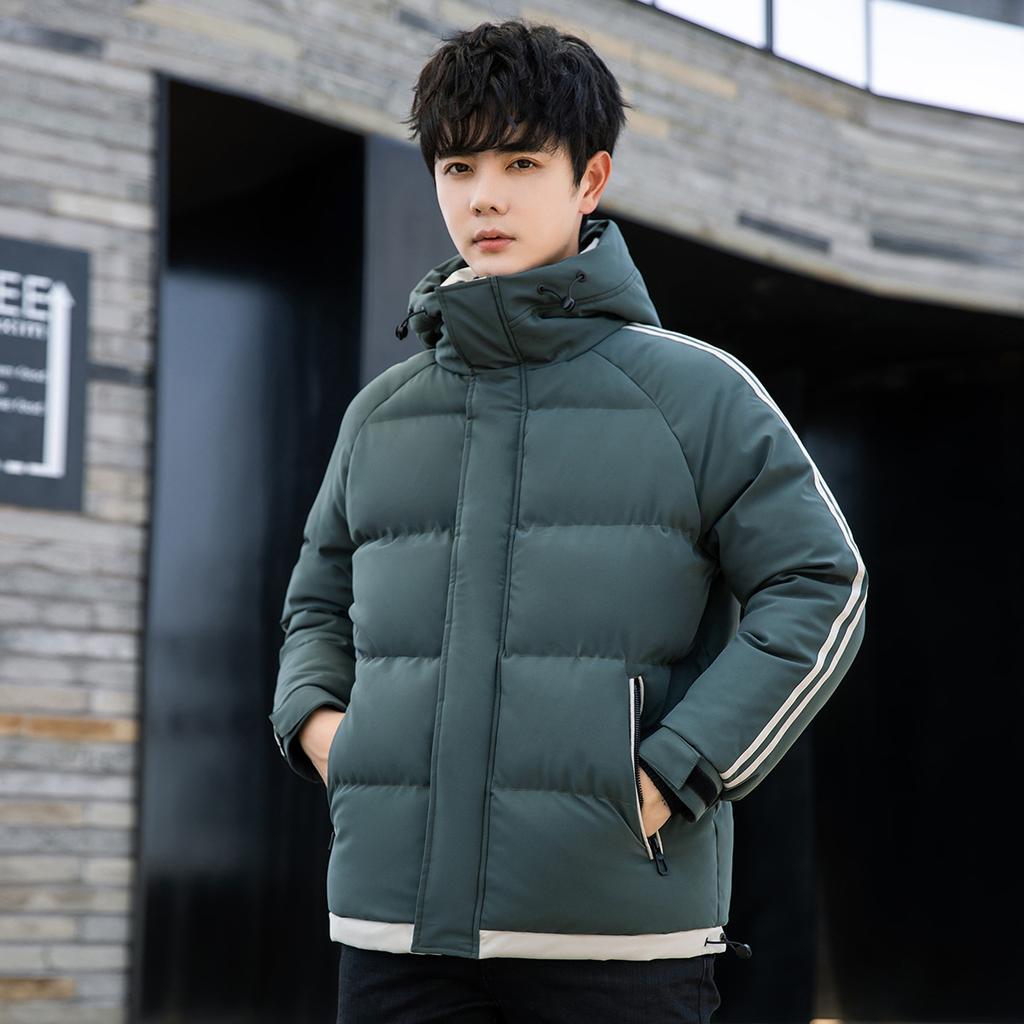 Large Size New Men's Winter Cotton-padded Clothes, Winter Jackets, Hooded Feather Rong Cotton-padded Clothes, Thickened Men's Youth Cotton-padded