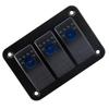 3 Gang 12 24V Toggle Rocker Switch Panel with LED Light for RV Car Marine Boat