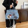 Denim Shoulder Messenger Bag Portable Spoof Fashion New Trouser Pocket Design Horizontal Version Laugh Insurance Patch Platinum Bag Women