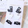 3pcs/Set Halloween Painted Stud Earrings Set - Cute Skull Shaped Earrings, Festive Party Gift