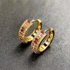 Cao Shi Fashion Niche Color Zircon Gold-Plated Brass Earrings for Women