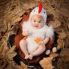 Creative Chicken Baby Photography Suit Furry Romper Bodysuit Hat Set Infant Studioshoot Outfits Cute Design Unisex Animals
