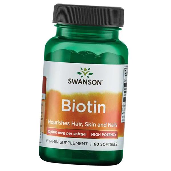 Biotin High Potency 10000, Swanson 60 Gelcaps (36280113)